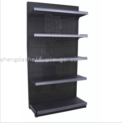 Shelves. Supermarket shelves. Display rack. Supermarket equipment. Hardware products