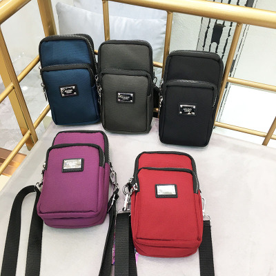 2024 Middle-Aged Mom Style Small Bag Nylon Mini Coin Purse Casual Push Crossbody Shoulder Bag Cell Phone Bag Women