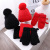 Small Burlap Texture Children's Knitting Hat, Scarf and Gloves Three-Piece Long Velvet Warm Children's Hat Woolen Cap Mz9983