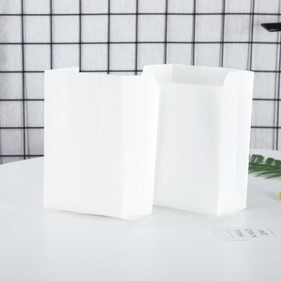 Wholesale White Anti-Oil Paper Packaging Bag Food Packaging Bag Kraft Paper Bread Bag Factory Wholesale Customized