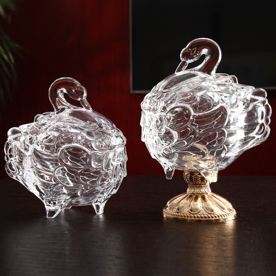 Acrylic Sucrier European Transparent Acrylic Candy Box Set Creative Swan Sugar Bowl Storage Jar