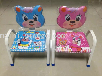 Thick Leg Stool 2021 New Children's Cartoon Baby Chair Iron Backrest Dining-Table Chair Baby Short Stool