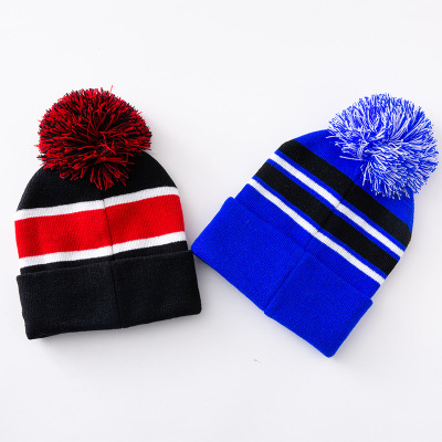 Korean Knitted Hat Fur Ball Knitted Hat Foreign Trade Knitted Hat Processing Customization Factory Supply