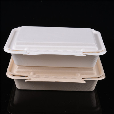 Disposable Lunch Box Paper Lunch Box Degradable Environmentally Friendly Pulp Compartment to-Go Box Paper Box Takeaway Lunch Box