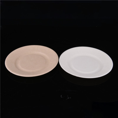 Disposable round Plate Outdoor Barbecue Plate Degradable Environmentally Friendly Thickened Cake Plate Paper Plate Sauce Plate