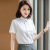 Summer Light Blue Short-Sleeved Shirt Women's Formal Wear Business Business Shirt Workwear Slim-Fitting Work Clothes Ol Interview Inch Shan