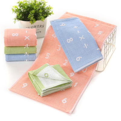 Yiwu Good Goods Pure Cotton Jacquard Children Towel Double Layer Fabric Terry Little Face Towel Gift Set Box Children Towel Absorbent