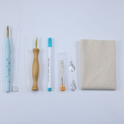 Factory Direct Supply Russian Poke Needle 28 * 28cm Poke Embroidery Cotton Embroidery Cloth Weaving Tool Stamp Needle Set