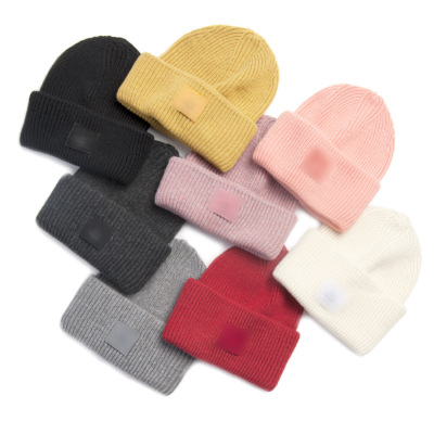 Inner Mongolia Factory Direct Supply Autumn and Winter Warm-Keeping and Cold-Proof Wool Knitted Hat Smiley Face Thickened Woolen Cap