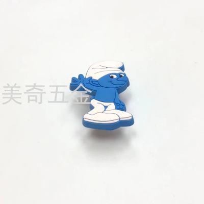 Blue Elf Cartoon Cabinet Door Handle Cartoon Handle Flexible Glue Anti-Collision Shoe Cabinet Cabinet Wardrobe Drawer Cabinet Handle