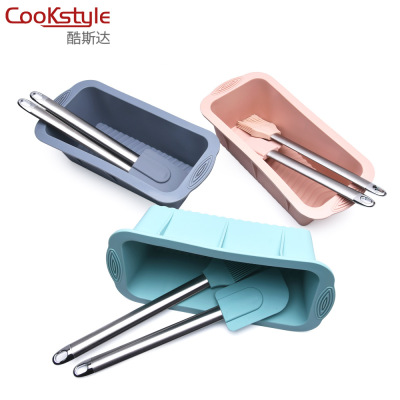 Amazon Silicone Mold Thickened Square DIY Baking Mold Scraper-Piece Cake Mold Oil Brush Tool Set