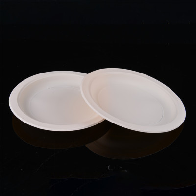 Disposable Paper Tray Paper Bowl High Quality Sugarcane Pulp Natural Degradable Thickened Food Cake Barbecue Plate round Bowl