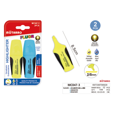 Motarro Small Multi-Color Oblique Head Fluorescent Pen (MC047-3)