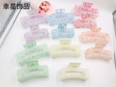 Little Bit Medium Claw Clip Painted Headdress Square Transparent Big Claw Fashion Barrettes Hair Clip Headdress