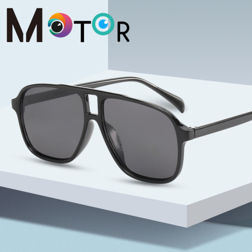 Double Beam New PC Driving Sunglasses Foreign Trade Square Sunglasses Men‘s Fashionable round Face Driver Driving Glasses Can Be Customized