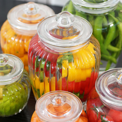 Glass Bottle Sealed Jar Food Household Multigrain Storage Tank Candy Tea Pickle Jar Pickles Jar Pickles Earthen Jar