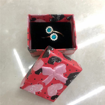 Factory in Stock Tiandigai Jewelry Packaging Box Paper Printing Bow Stud Earrings Box Ring Box Wholesale