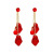 [Real Gold Plating] S925 Korean Fairy Temperamental Red Petal Fringed Earrings Internet Celebrity Slimming Ear Rings Women