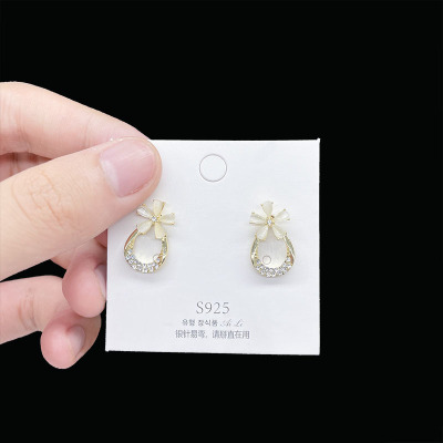 Earrings Elegant Personalized Earrings Trendy Opal Flower Earrings Dignified Sense of Design Earrings