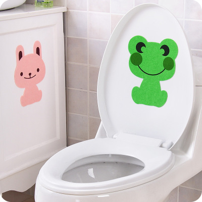 Cartoon Animal Bathroom Happy Day Thickened Felt Toilet Toilet Deodorant Stickers Deodorant Adhesive Pad