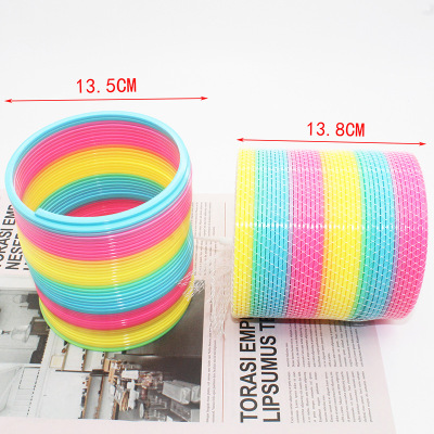 13.5 Large Rainbow Circle Price Excellent Hot Selling Plastic Spring Coil Lap Coil Beach Square Scenic Spot Toys Wholesale