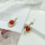 Ear Hook Personalized Frosted Pearl Earrings Women's Fashion Long Temperament Elegant Eardrops Red Earrings
