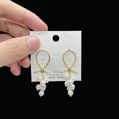 INS Personalized Earrings Women 'S Korean Graceful Online Influencer Earrings Trendy Eardrops High Sense Simple Earrings