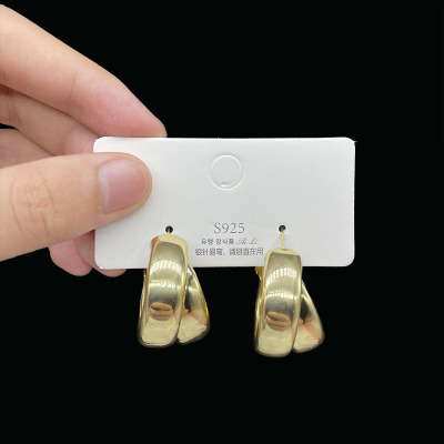 2021 New Fashion Earrings Internet Influencer Temperamental Earrings Korean Hot-Selling Metal Earrings Long Pearl Eardrops Women