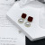 Pearl Earrings Elegant Metal Geometric Contrast Color Red Stud Earring Female Fashion Design Frosty Style Earrings