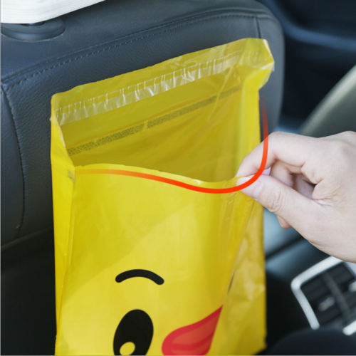 disposable adhesive garbage bag for vehicles.