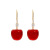 Red Earrings Elegant Elegant Women's Fashionable Spring All-Matching Niche Design Earrings Simple