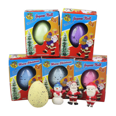 Cross-Border Hot Selling Bubble Water Embryonated Egg Boxed Santa Claus Dinosaur Expansion Egg Novelty Grow up Rejuvenating Device Toys