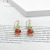 Garnet Petal Earrings Personalized Fashionable All-Match Ear Hook Eardrops Thin-Looking Earrings Women