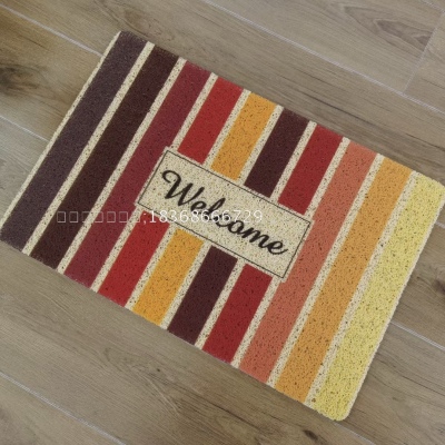 Rainbow Welcome English Style PVC Brushed Spray Printing Floor Mat Door Mat Doorway Entrance Door Entrance Foot Mat Door Mat