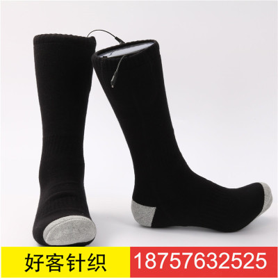  Hot Rechargeable Heating Warm Feet Long Tube Electric Heating Socks Cold-Resistant Warm Electric Heating Socks