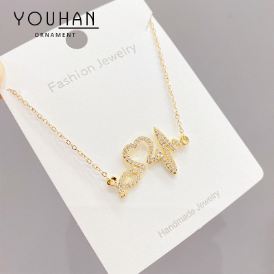 Heartbeat Necklace Design Simple Temperament Clavicle Chain Female Trendy Niche Online Red Ins Style Clavicle Chain Jewelry Wholesale