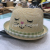 Children's Kitten Embroidery Plaid Decoration Summer Straw Hat European and American Fashion High Quality Children Hat