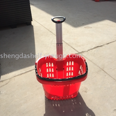 Shopping basket supermarket shopping basket hand basket hand basket pull rod plastic basket plastic shopping basket