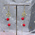 Long Tassel Snowflake EAR Thread Earrings Super Fairy Fashion Temperament Red Pearl Earrings for Women