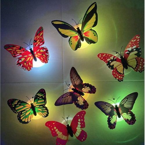 creative colorful light-emitting butterfly small night lamp；