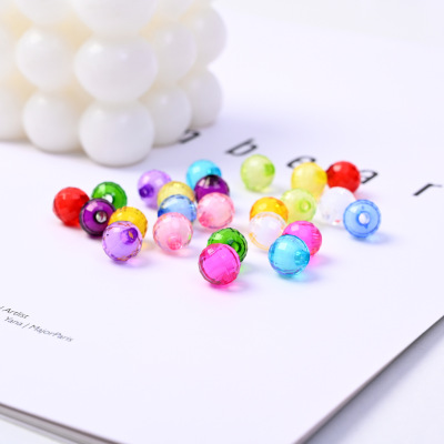 8mm Colorful Acrylic Beads Earth Beads Acrylic Scattered Beads Handmade Beaded DIY Woven Animal Rose Flower Pendants