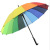 Umbrella Custom 16-Bone Creative Automatic Rainbow Umbrella Advertising Umbrella Custom Printed Logo Long Handle Straight Rod Gift Umbrella Wholesale