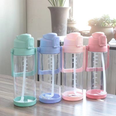 Large Capacity Trendy Plastic Water Cup Men and Women 2L Large Sports Outdoor Kettle Sports Bottle with Scale Straw Cup