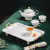European Bone China Gold Rim Coffee Set Simple Home Afternoon Tea Ceramic Tea Set 8 Pieces White Porcelain Ivory Porcelain Yellow