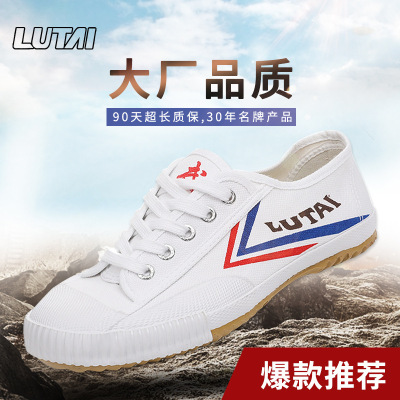 Lutai Track Shoes Vulcanized Bottom Canvas Shoes for Lovers Men's Sports Examination Trendy Low-Top Sports White Shoes Casual Shoes
