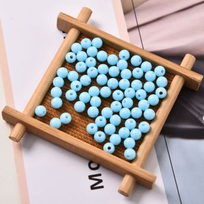 5mm Acrylic round Beads Solid Color Beads DIY Handmade Beaded Card Sleeve Small Pendant Material Color Small Beads round Beads Plastic Hole
