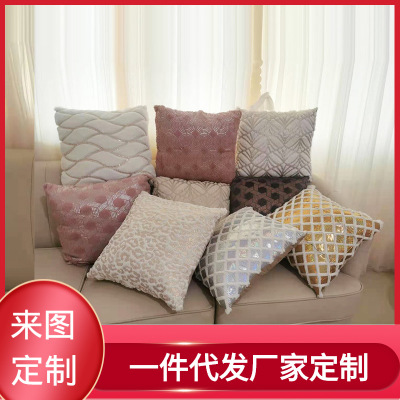 New Pvvelvet Feel Comfortable Pillow Back Seat Cushion Office Cushion Single-Sided Double-Sided Can Be Graphic Customization