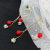 Elegant Long Tassel Micro Inlay Rhinestones Pearl Earrings Red Front and Back Internet Celebrity Fairy Earrings