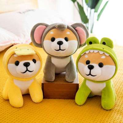 Plush Toy Transformation Husky Dog Cartoon Doll Big Eight-Inch Boutique Four-Sided Bullet Small Curl