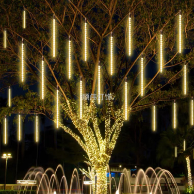 Meteor Shower Led Light Colored Lantern Flashing String Starry Sky Outdoor Waterproof Lighting Hanging Tree Tree Decorative Light Hanging Light